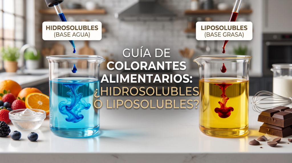Guía definitiva de colorantes alimentarios: ¿Hidrosolubles o liposolubles y cuál elegir?
